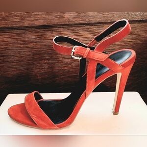 Rebecca Minkoff "Rosie" Orange Suede Strappy Sandals